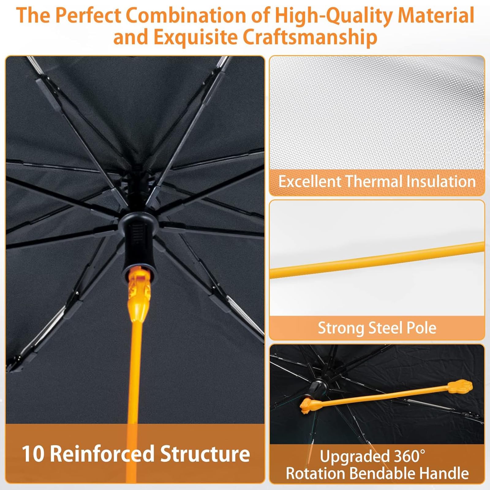 Parasol Para Parabrisas De Skoda Enyaq IV, Karoq, Kodiaq - Protector Anti-UV Negro
