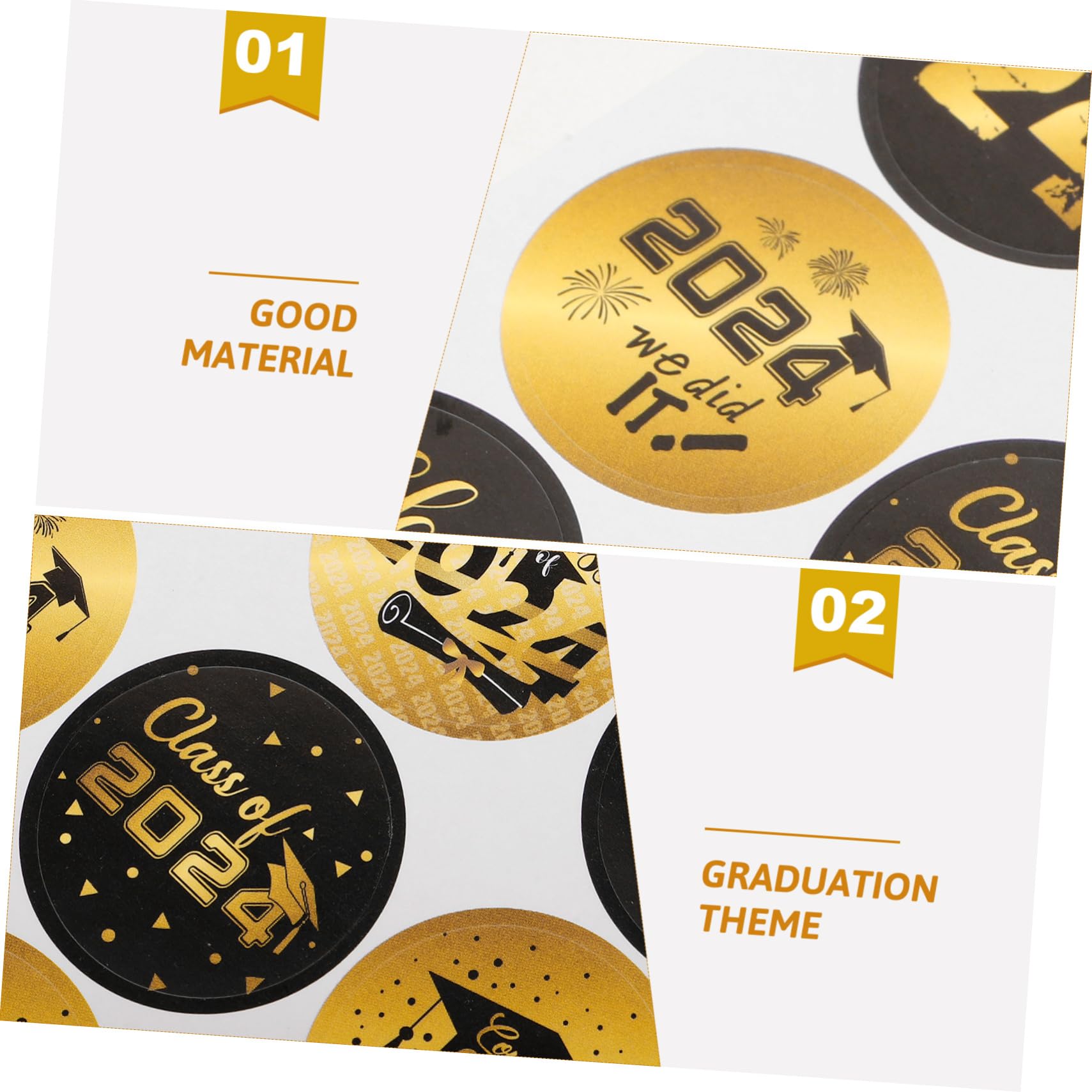 NUOBESTY 4 Set Di Adesivi Rotondi Unici Per La Laurea Etichette Autoadesive Di Tenuta Piccoli Adesivi Per Borse Libri Carta E Scatole Per Decorazioni Di Laurea 30 Pezzi * 4
