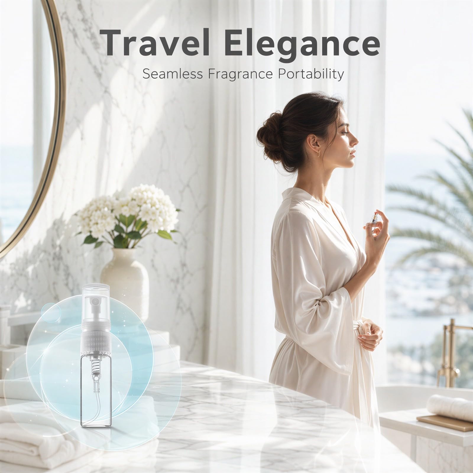 100 mini flaconi spray in vetro, 3 ml, trasparenti, a prova di perdite, da viaggio, per profumi, oli essenziali, nebbia facciale e molto altro ancora