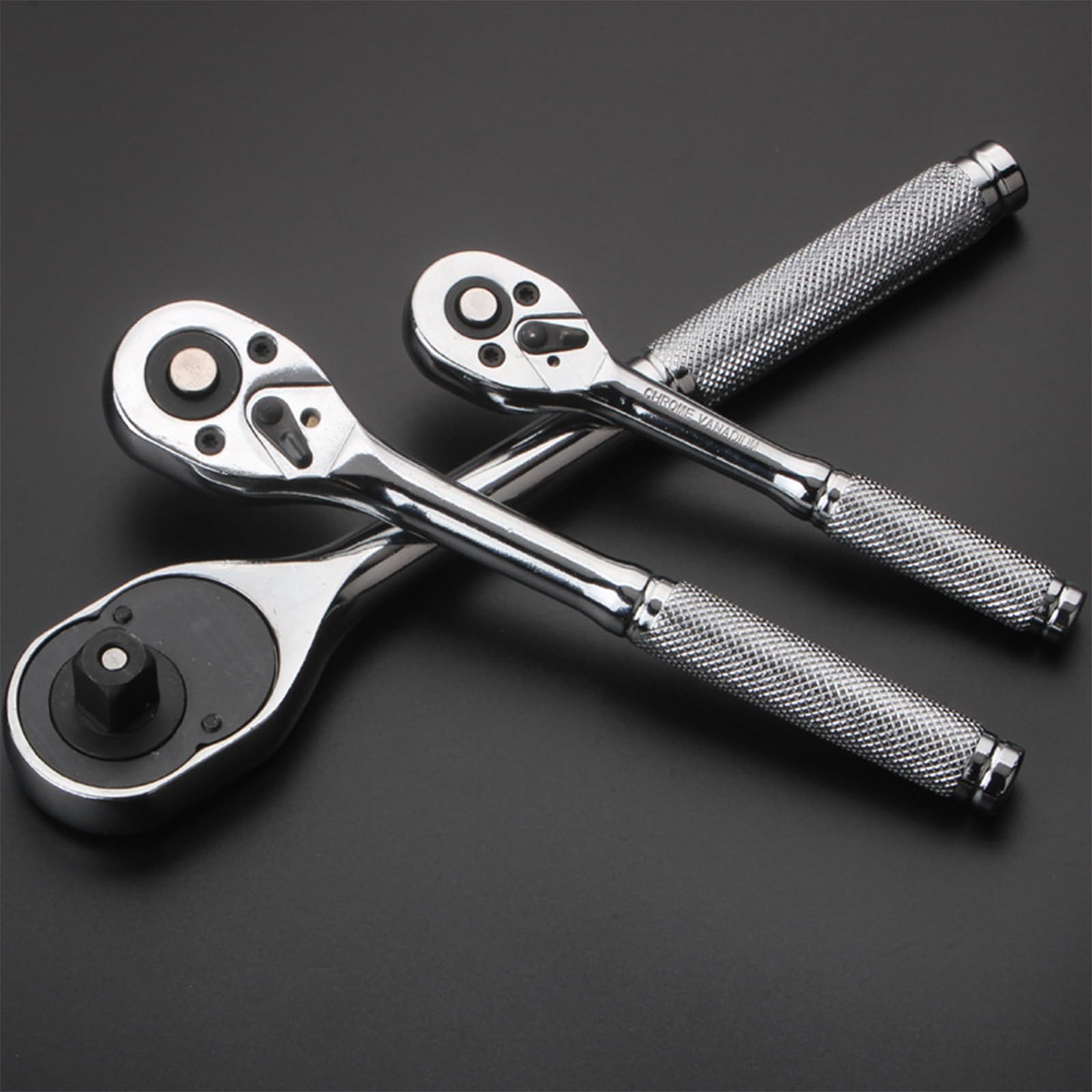 Juego de trinquete reversible 3 piezas 1/5.1 cm 3/20.3 cm 1/10.2 cm liberación rápida para reparación de automóviles