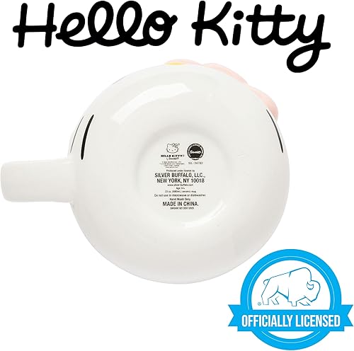 Miniatura 262 de Silver Buffalo Sanrio Hello Kitty and Friends Pompompurin - Taza de cerámica esculpida en 3D, 20 onzas