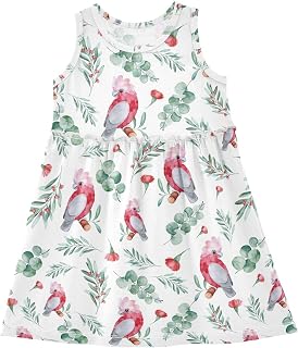 Leaves Aussie Christmas Girls' Dresses Toddler Summer Dress Cotton Sleeveless Dresses for Girls Sundress 2-8T