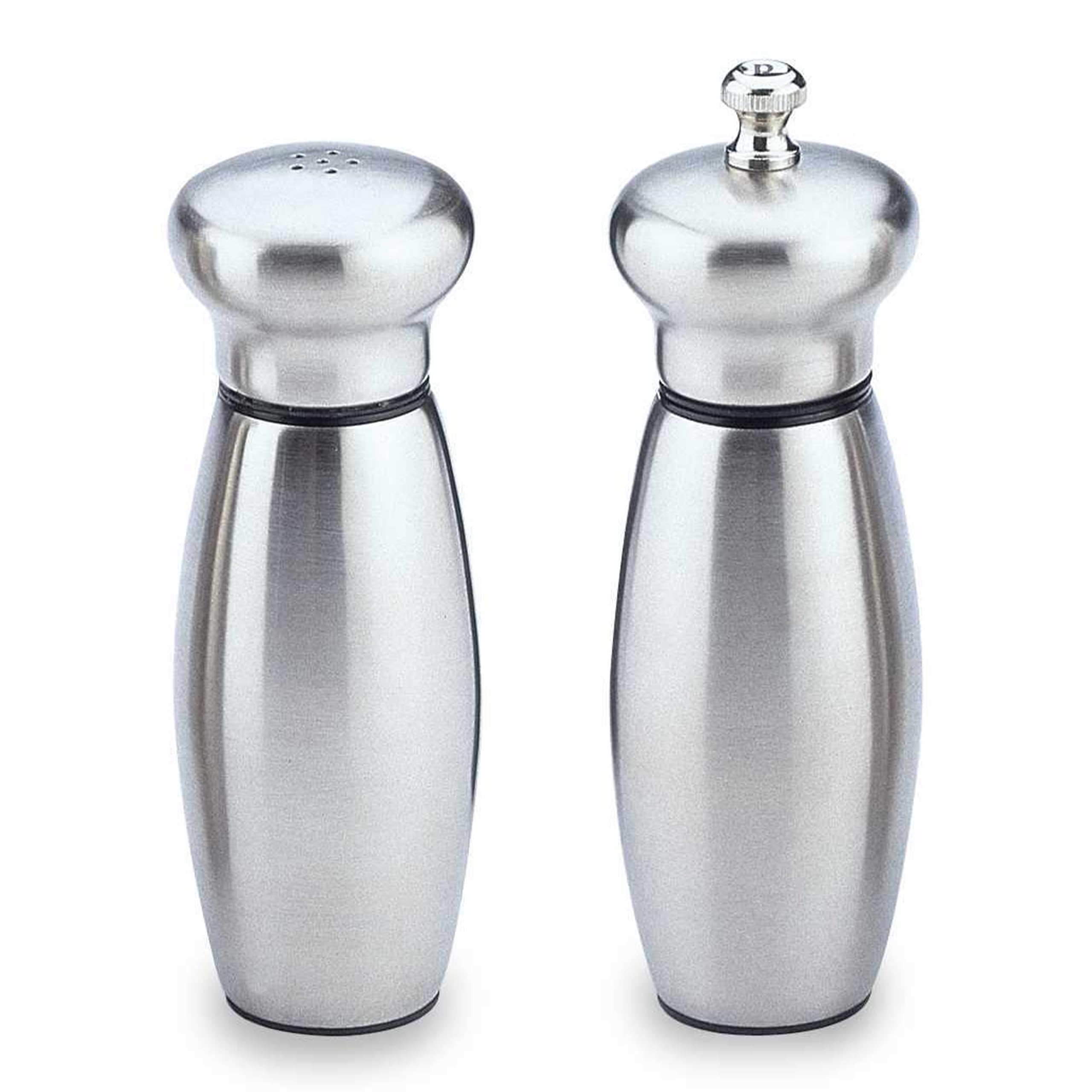 Grunwerg Silver Gray Gmill By Deluxe 2 Piece Pepper Mill & Salt Shaker, Stainless Steel, Satin Finish, 15Cm,