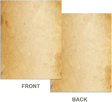 Loose Leaf Paper, Stationery Writing Paper, Vintage Antique Letterhead Paper 8.5 x 11,50 Sheets, A4 Unpunched Refills Paper for Ring Binder/Discbound, Decorative Printer Paper