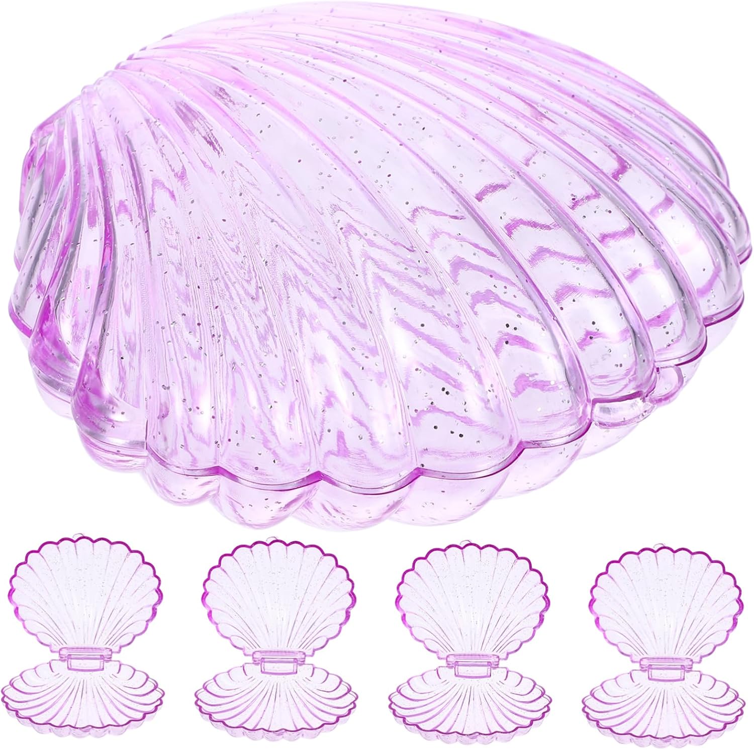 5pcs Plastic Shell Candy Boxes for Jewelry Storage Birthday Home Decor