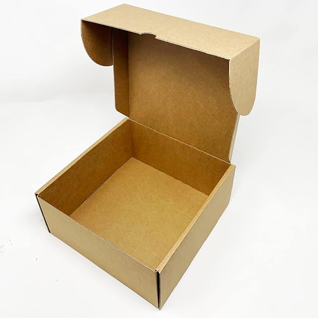 Pack of 10  200 mm x 200 mm x 90 mm Small Kraft Box Cardboard Packing Boxes Royal Mail Small Parcel Gift Krafting Mailing Posting Shipping Brown