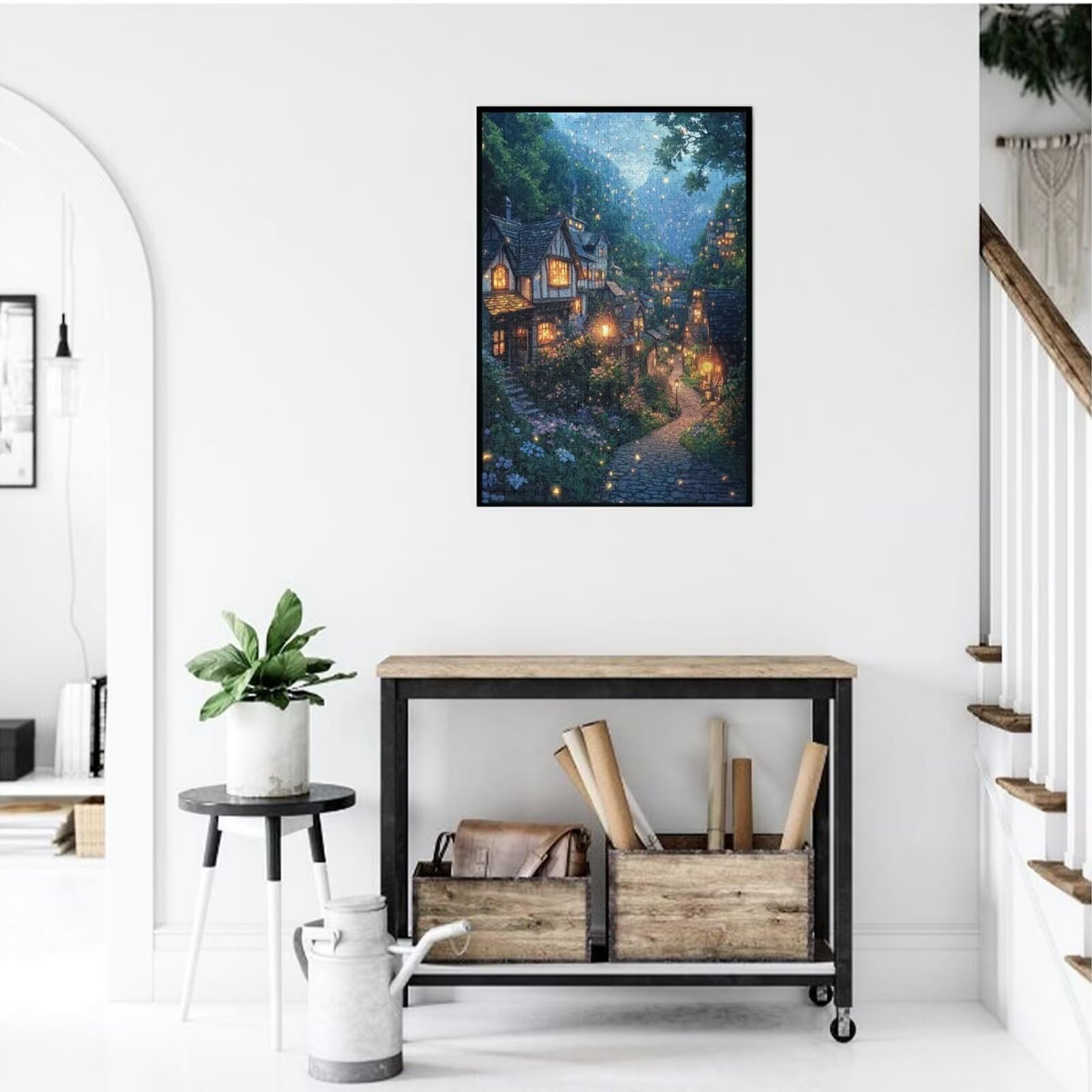 Puzzle 1500 Teile Landschaft Klassische Puzzles für Erwachsene Kleine Stadt Anspruchsvolles und Lustig Kreatives Unterhaltungsspiel, Holzpuzzle für Erwachsene Als Feiertage Geschenk fur Frauen 2T-1213