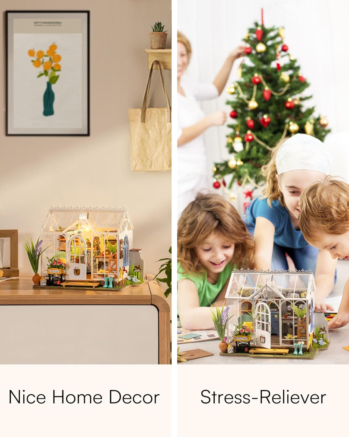 Rowood Kit de casa de muñecas de madera, kit de casa en miniatura para