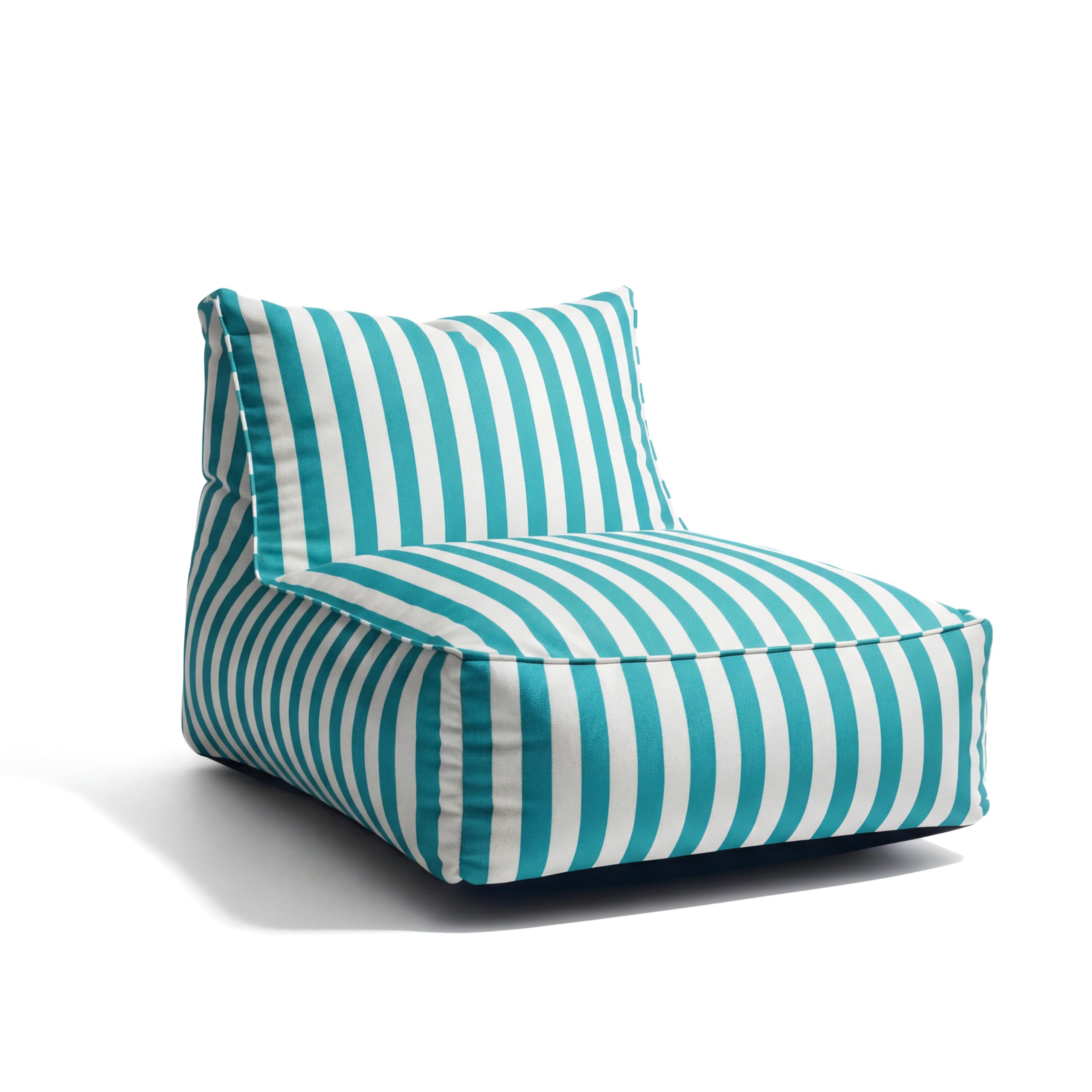 Gutekissen® Pouf XXL per adulti, per esterni, resistente alle intemperie, design a strisce, comoda poltrona lounge per terrazza, balcone, giardino e patio, resistente ai raggi UV, 72 x 102 x 65 cm