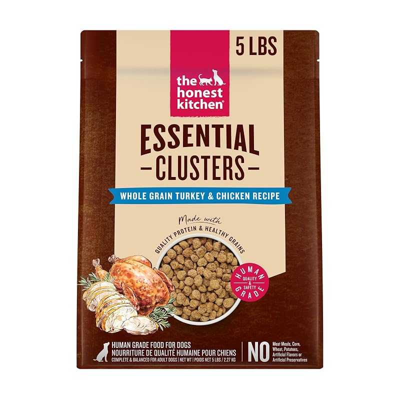Ração seca para cães adultos The Honest Kitchen Turkey & Chicken em croquetes, 2,27 kg