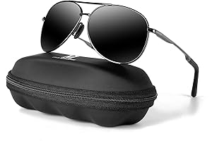 Oversized Black Aviator Sunglasses for Men and Women with Polarized Lenses