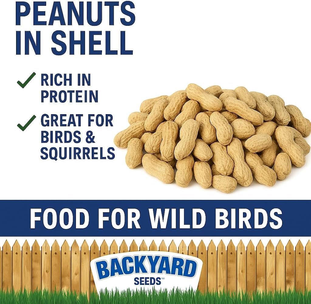 CountryMax Backyard Seeds in-Shell Raw Unprocessed Peanuts 10lbs - Premium Whole Peanuts for Wildlife & Squirrels, Natural Foraging, High Protein