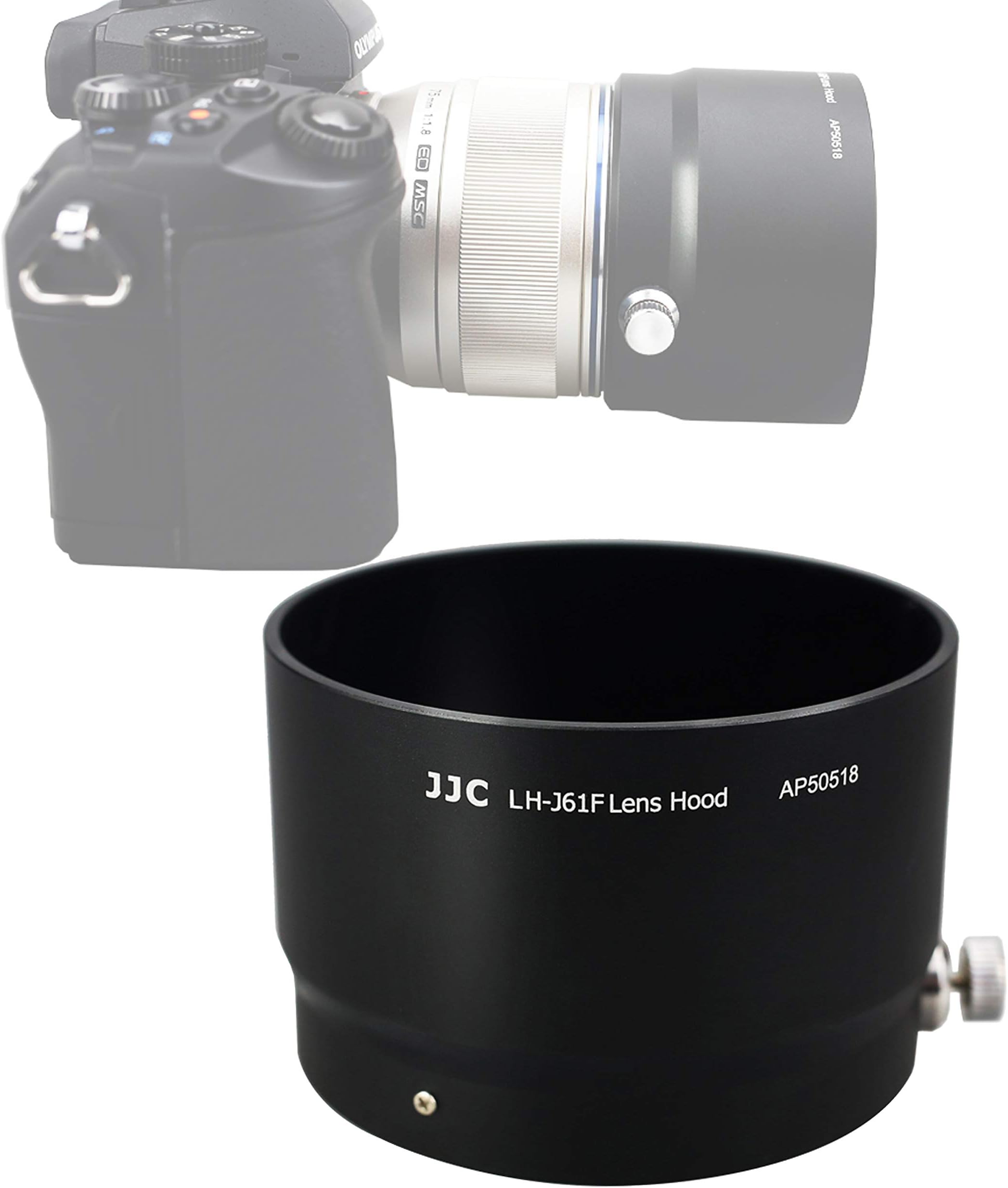 JJC LH61F Black Metal Lens Hood for Olympus M.ZUIKO Digital ED 75mm F1.8