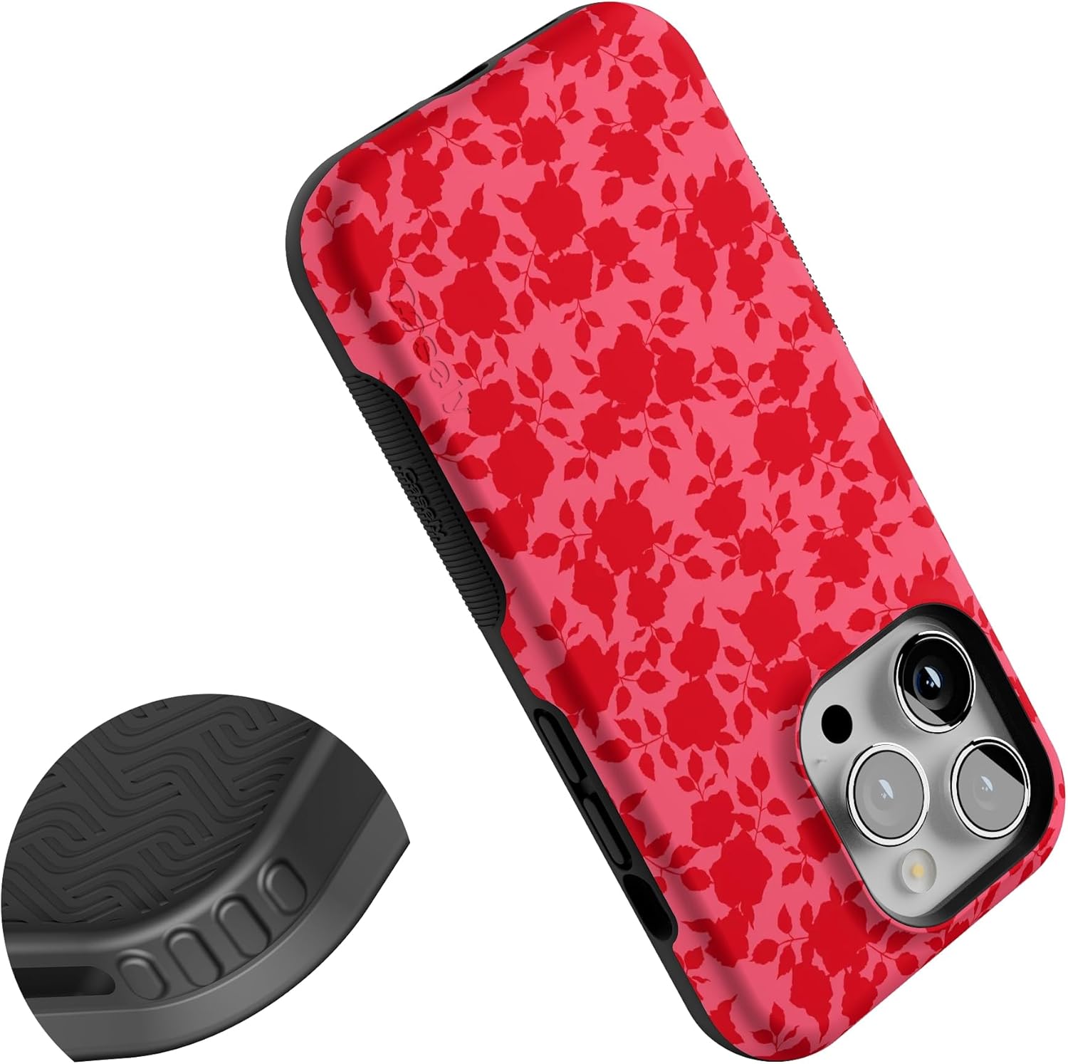 Casely iPhone 14 Pro Case | Rose Garden | Red Aesthetic | Bold Protective Design | Compatible with MagSafe