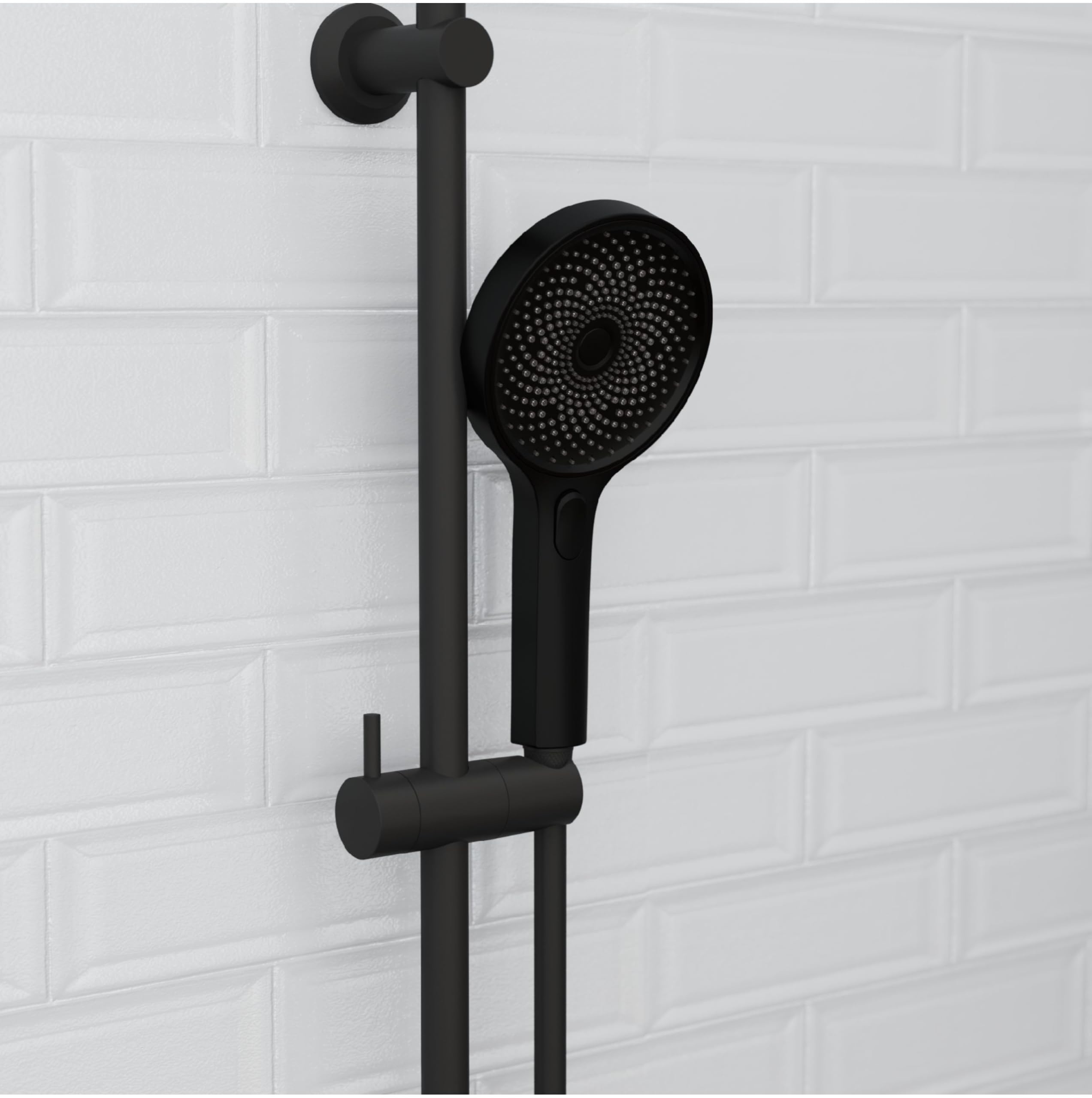 SCHÜTTE Pommeau de douche SAMOA RAIN | Technologie de jet de velours | Pommeau de douche avec plus de 300 buses | 3 types de jets réglables | Tête de douche anticalcaire pour la douche | Noir