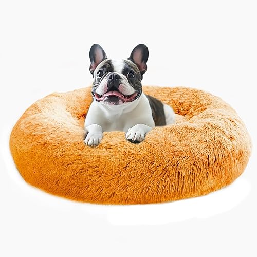 Miniatura 14 de JOLLYVOGUE Cama Calmante para Perros Pequeños - Cama para Perros Pequeños Lavable en Forma de Dona de 23 Pulgadas para Gatitos y Cachorros, Camas