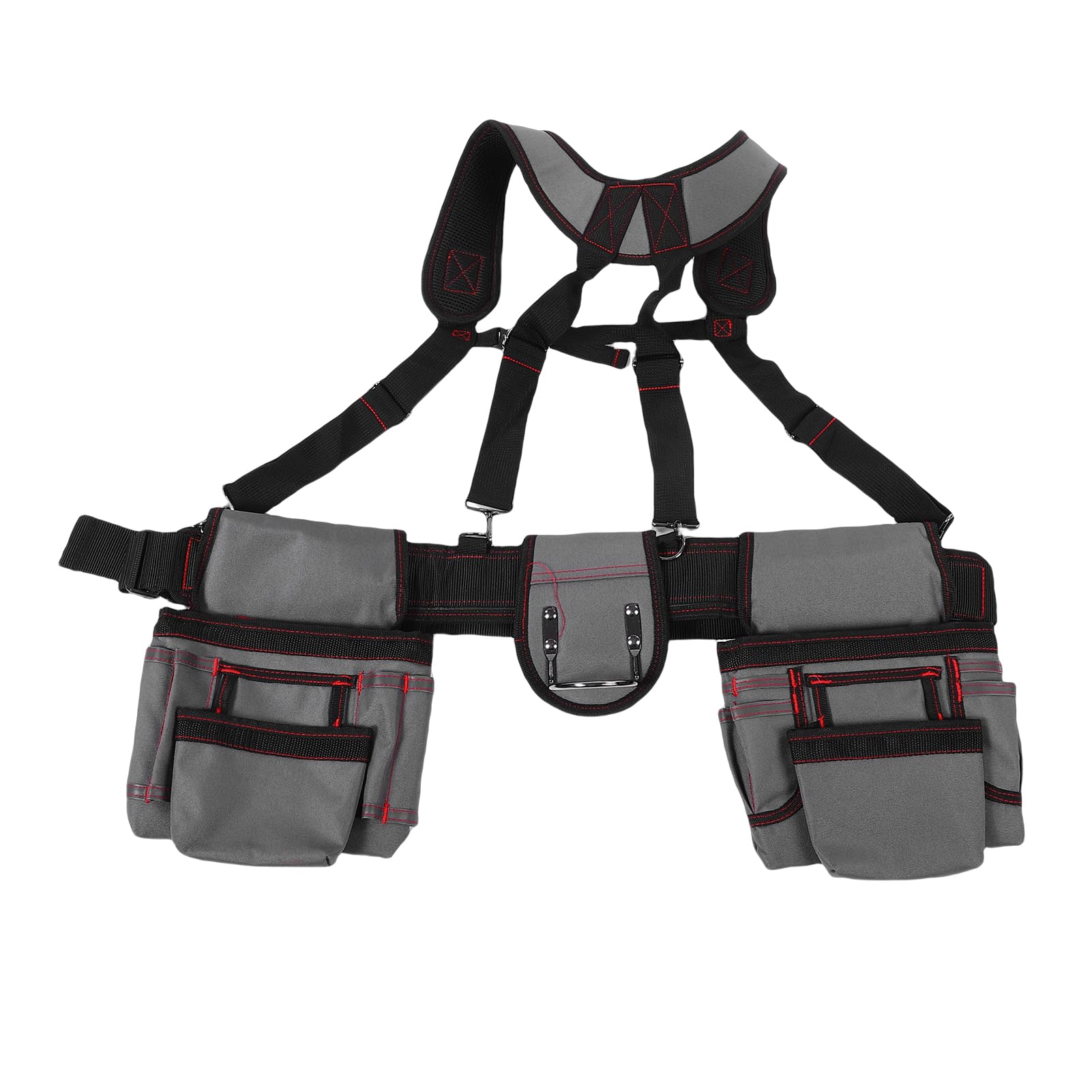 Ceinture à Outils, Porte-Outils de Construction en Tissu Oxford Réglable Professionnel, Ceinture à de Travail Multi-poches avec Support de Marteau pour électricien Charpentier