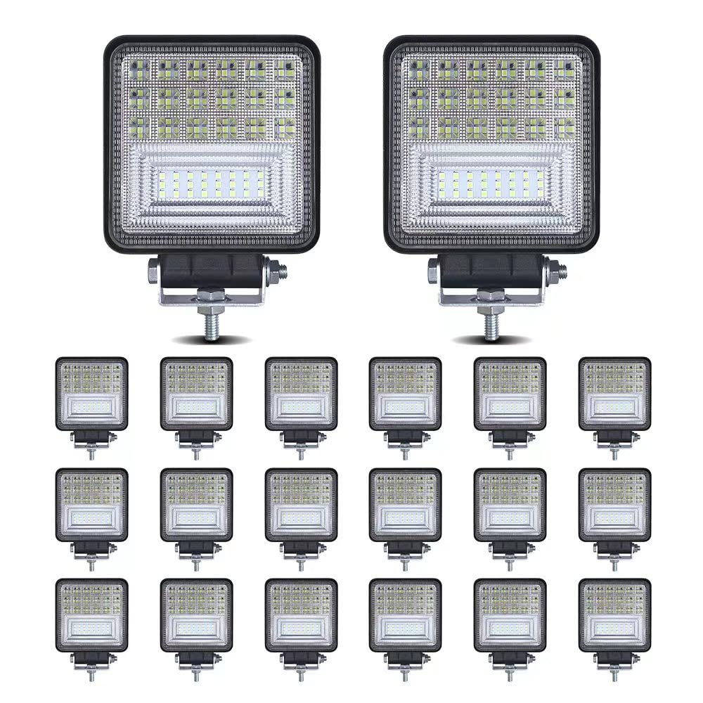 Photo 1 of LED Light Pods,20PCS 4Inch 126w 12000LM Square LED Light Bar