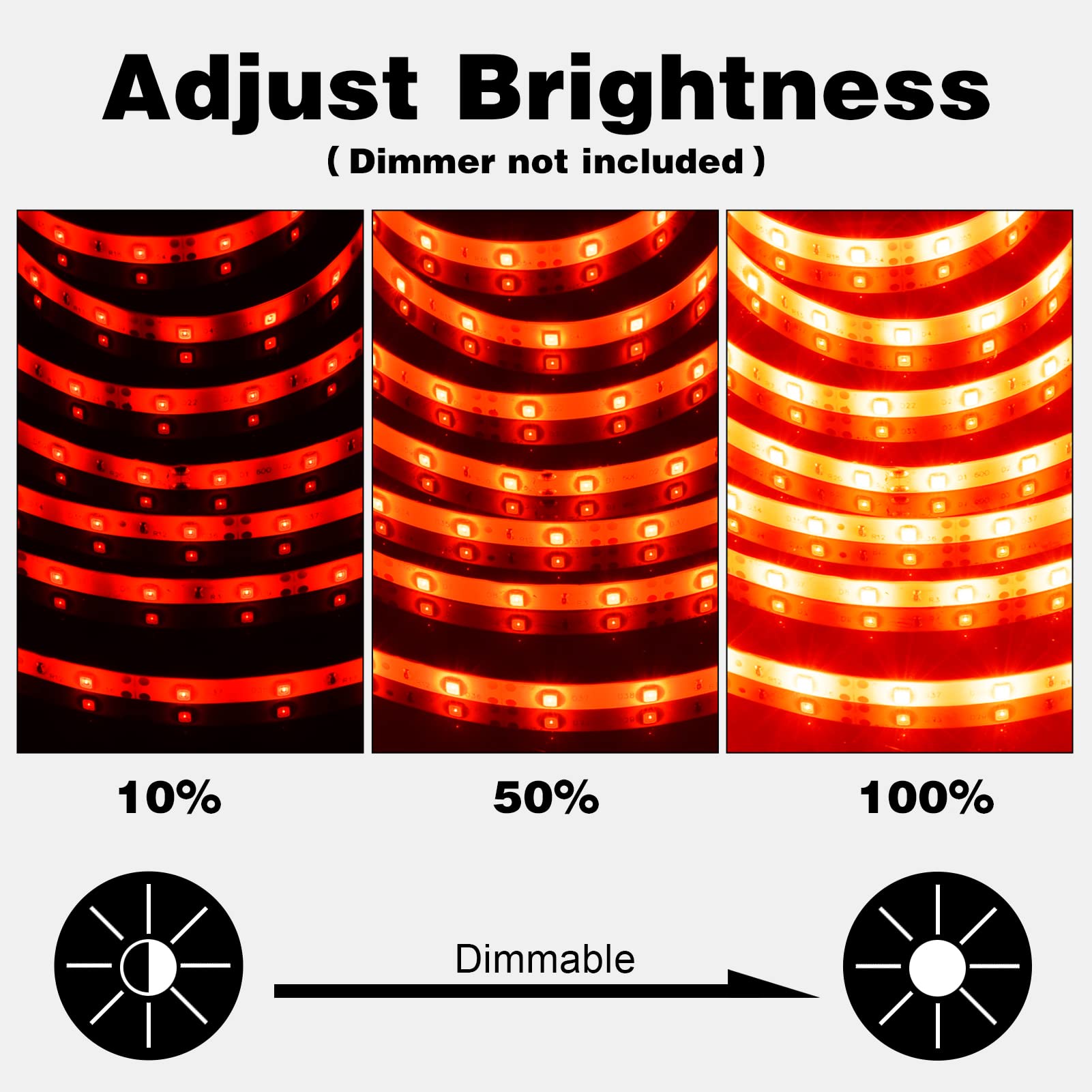 LED Automobile Décorative Lot 5 Bandes LED Rouge Mintice 12V - 30cm 15 LED Pour Calandre Voiture Et éclairage Underbody LED Rouges Imperméables