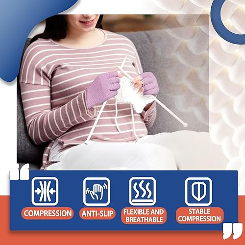 Miniatura 9 de DRNAIETY 2 pares de guantes de compresión para artritis, para mujeres y hombres, para artritis de mano, guantes antideslizantes de pegamento para el