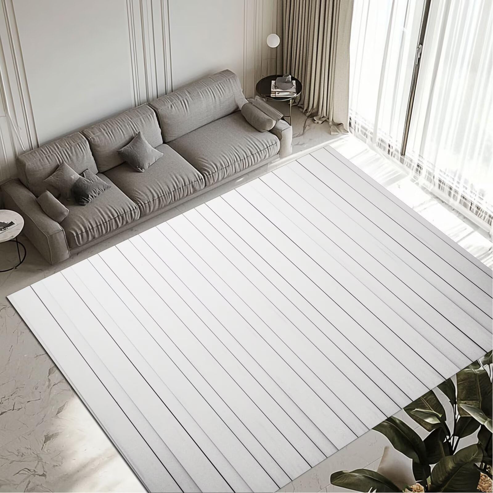 Grand tapis de salon 140x200cm lavable et antidérapant modèle Line