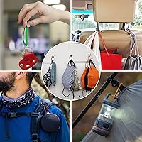 Vista 6 de sprookber Llavero pequeño de mosquetón de 2.28 pulgadas, clip caribeaner de anillo en D, clip para llave Caribeener multiusos, juego de 20