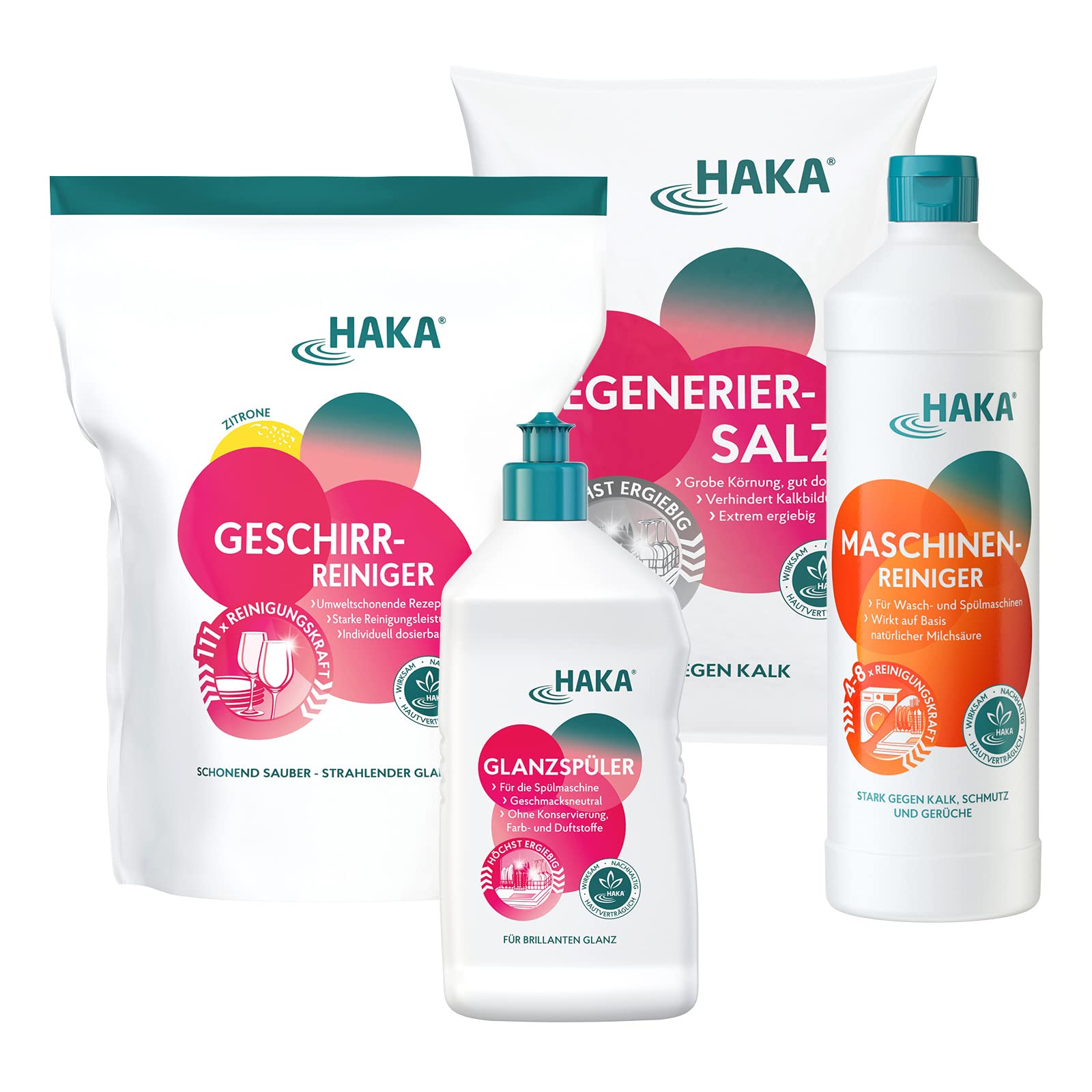 HAKA Spülmaschinen-Set, 4-teilig, Komplett-Set für Geschirr & Maschine