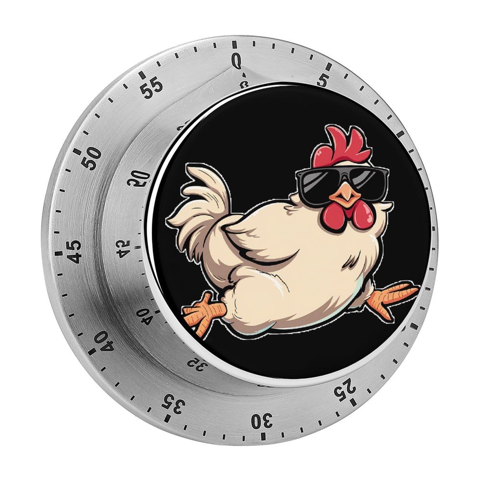 Happy Turkey Chicken Rooster Magnetic Timer for Kitchen Cooking Productivity Stainless Steel Timers with Alarm