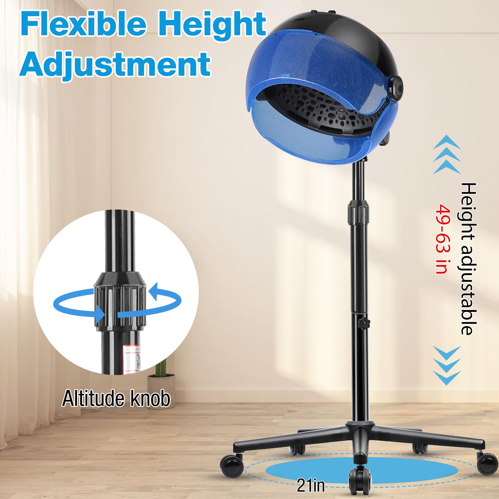 Amazon.com : Hooded Hair Dryer, 1500W Standing Hair Dryer with