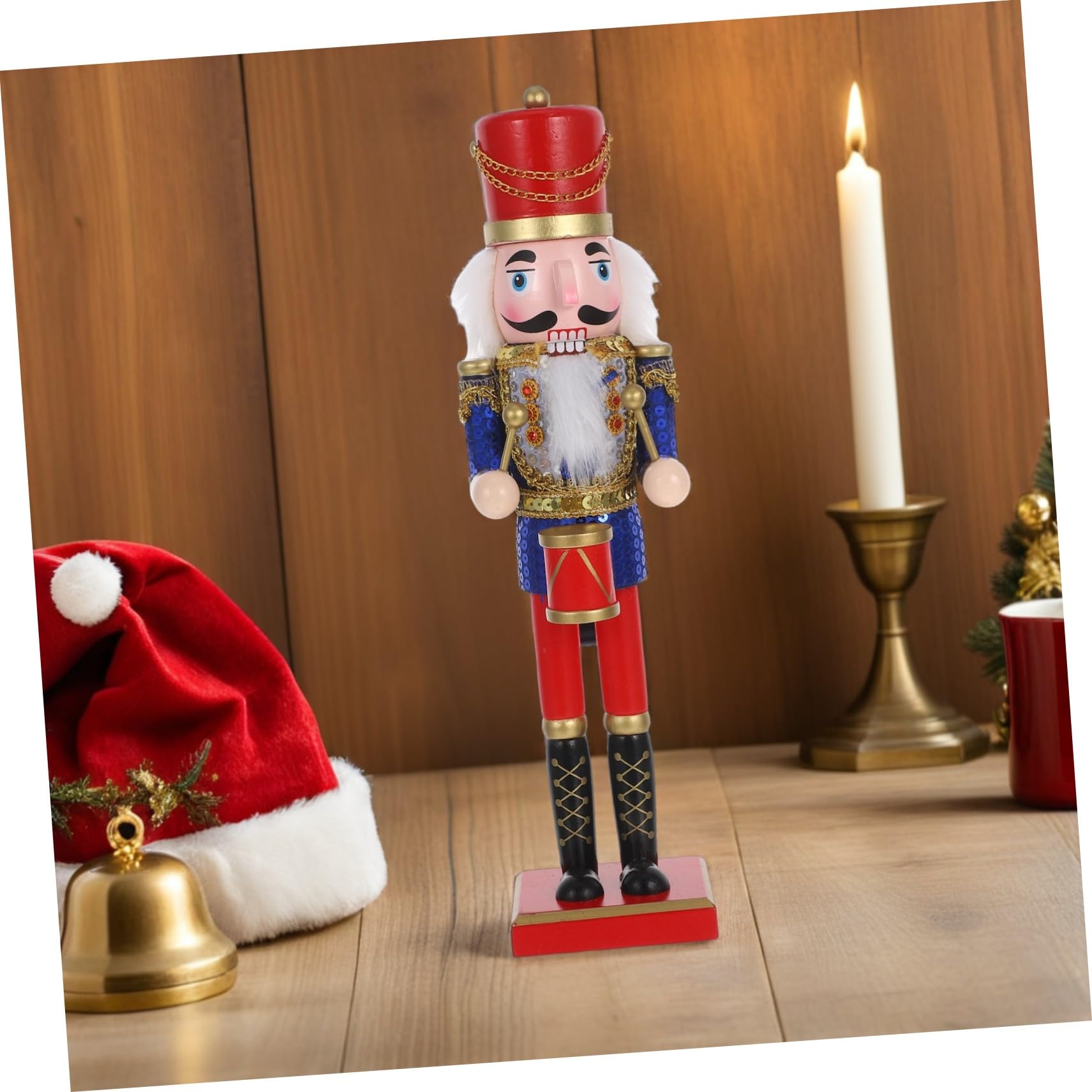 ULTECHNOVO Nussknacker Soldat Figur aus Holz Traditionelle Weihnachtsdeko Dekorative Statue für Schreibtisch und Regal