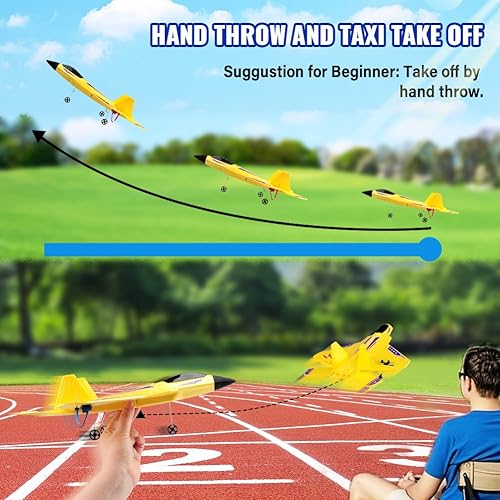 Miniatura 52 de Aviones planeadores de control remoto de 2.4 GHZ 2 canales, caza RC fácil de volar, avión de control remoto con giroscopio de equilibrio automático