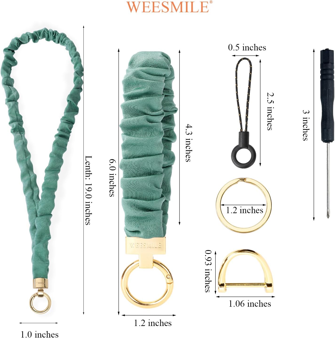 2 Pcs Retractable Scrunchie Lanyard & Keychain Wristlet, Cute Key Lanyards for ID Badge | Neck Lanyard for Teachers - Image 6