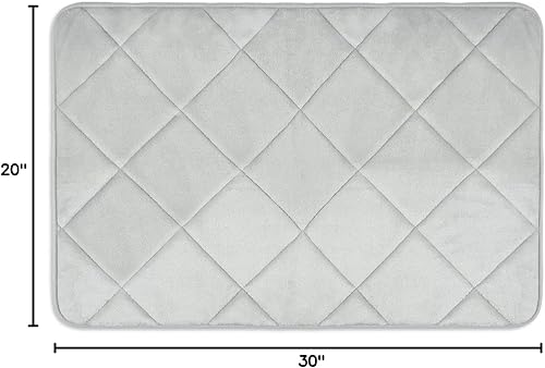 Vista 3 de Home Dynamix Capri Haven - Tapete de baño de espuma viscoelástica, lavable a máquina, gris claro, 20 x 30 pulgadas