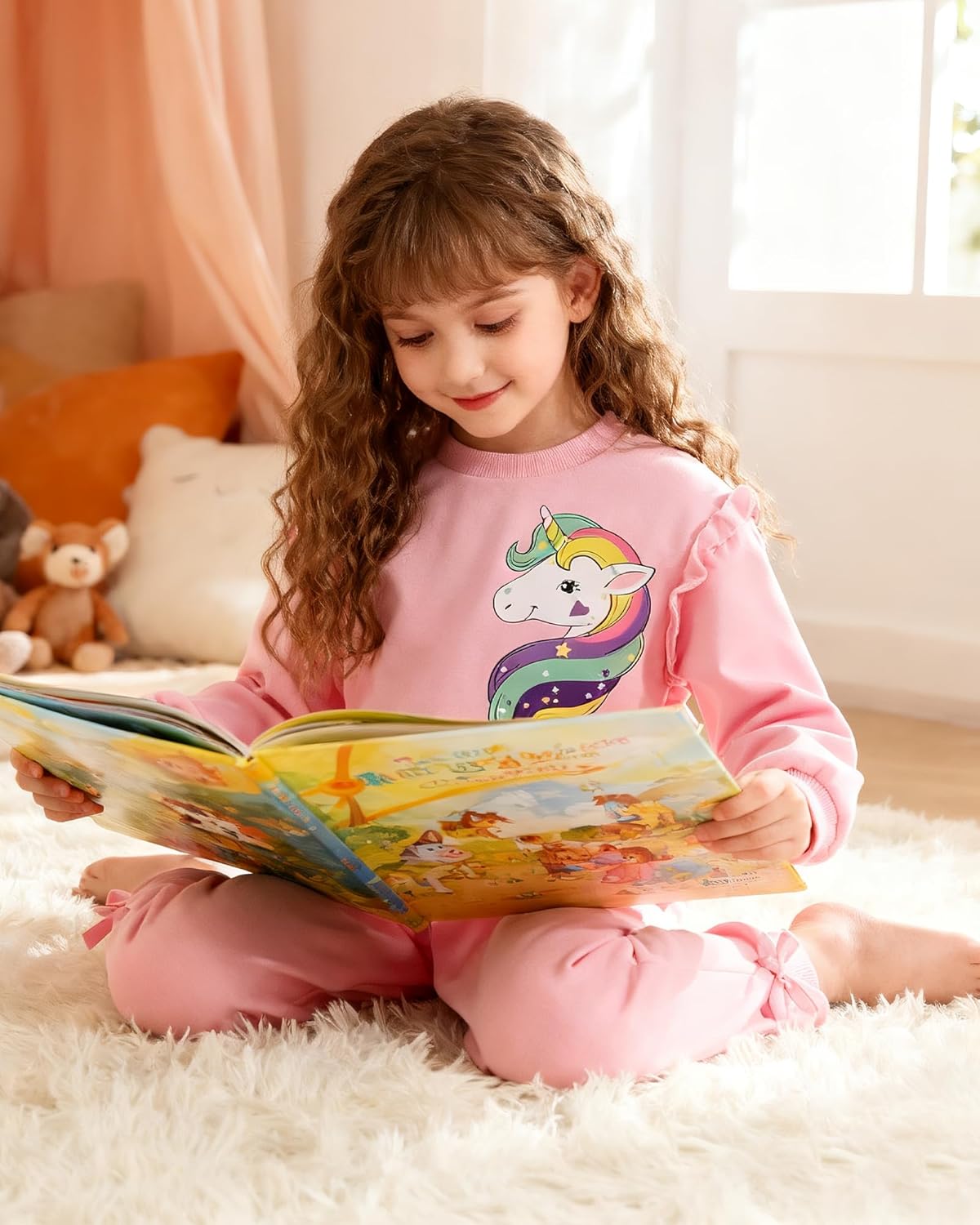 Kids Girls Clothes Toddler Girl Fall Outfits Long Sleeve Sweatshirt Pants Set Winter Girls Clothing Set - Image 2