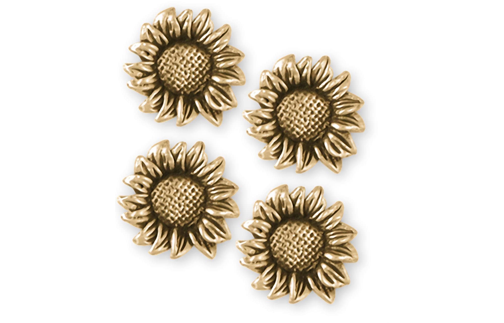 Sunflower Tuxedo Studs Jewelry 14k Gold Vermeil Handmade Sunflower Tuxedo Studs SF6-STDVM