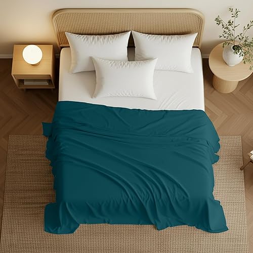 Miniatura 240 de Utopia Bedding Sábana encimera – 1 paquete (individual, azul marino) – Tela de microfibra cepillada suave – Sábana superior resistente al