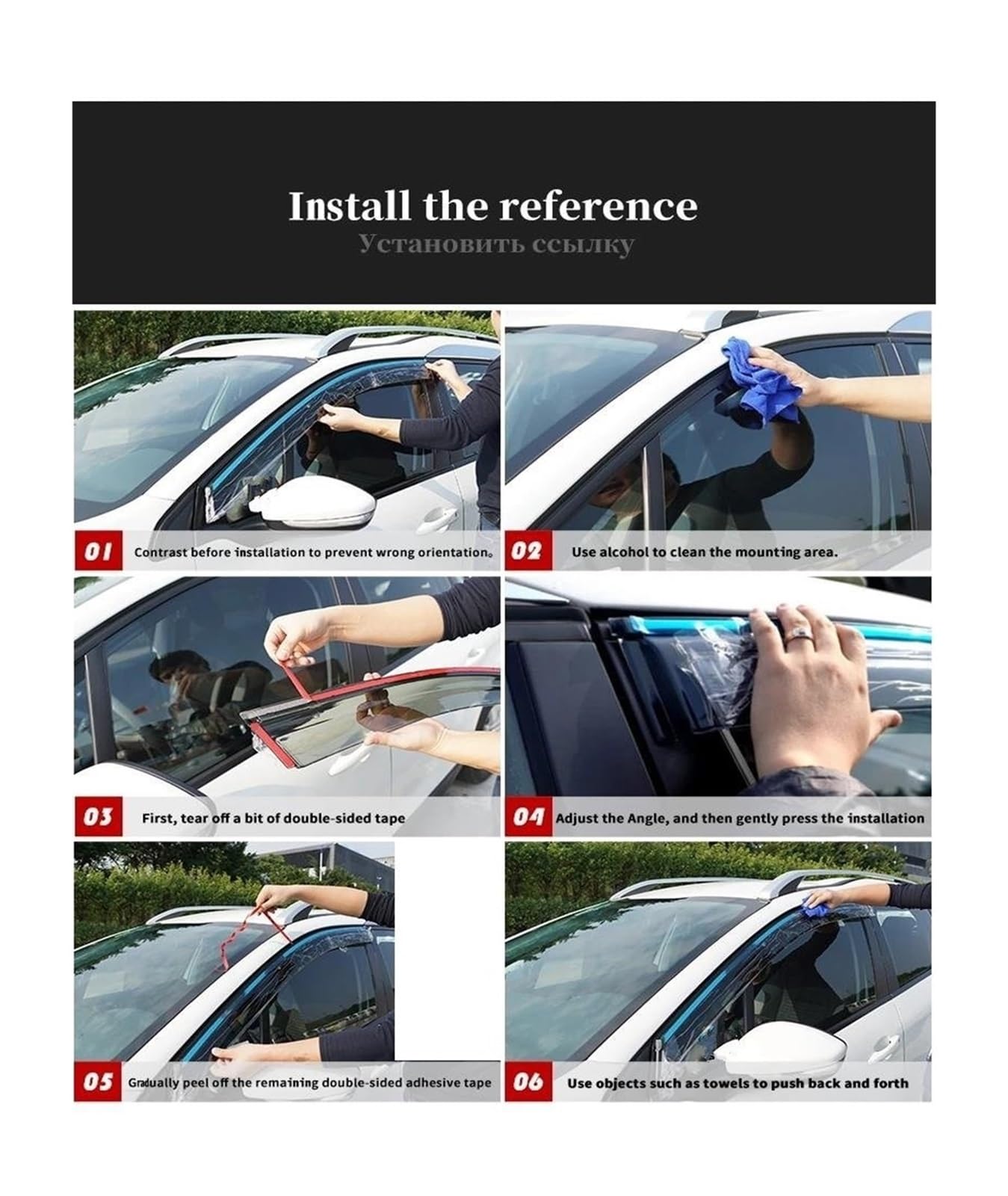 Deflectores de Viento Accesorios para URV 17 2018 2019 2020 2021 2022 Deflectores Lluvia para Ventanas Parasol para Techo Visera Ventilación Alerón Deflector Aire(Acero Inoxidable)