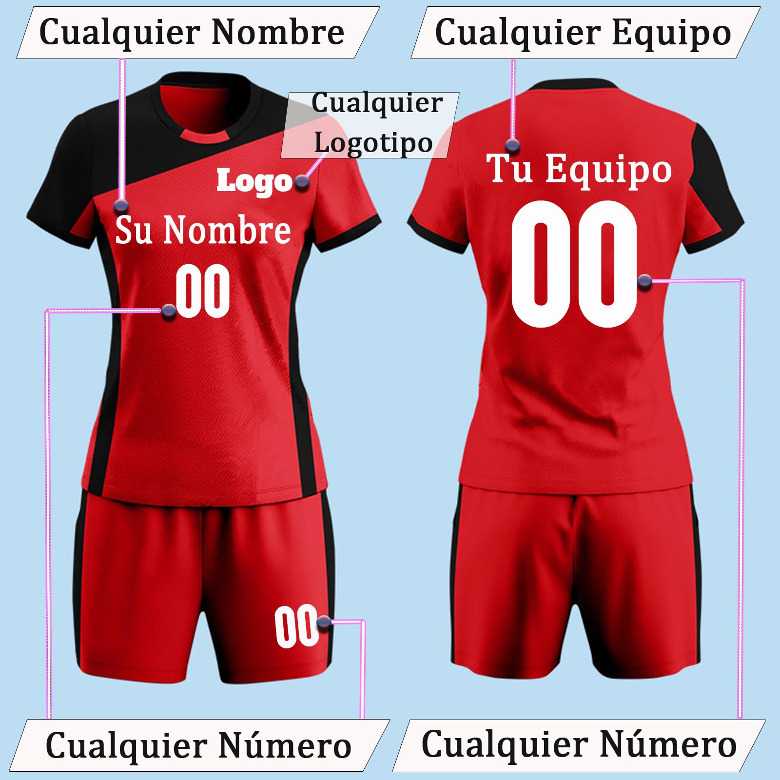 Camiseta Voleibol Personalizada con Nombre, Número, Equipo para niñas y Mujeres Camisa y Pantalones Cortos de Voleibol Personalizados para Niños y Hombre