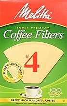 Melitta # 4 Cone Coffee Filters Natural Brown #4, 100 Count