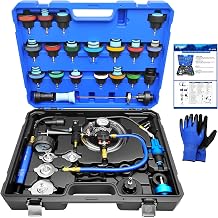 KTPROT 45Pcs Radiator Pressure Tester Kit, Coolant Vacuum Refill Kit
