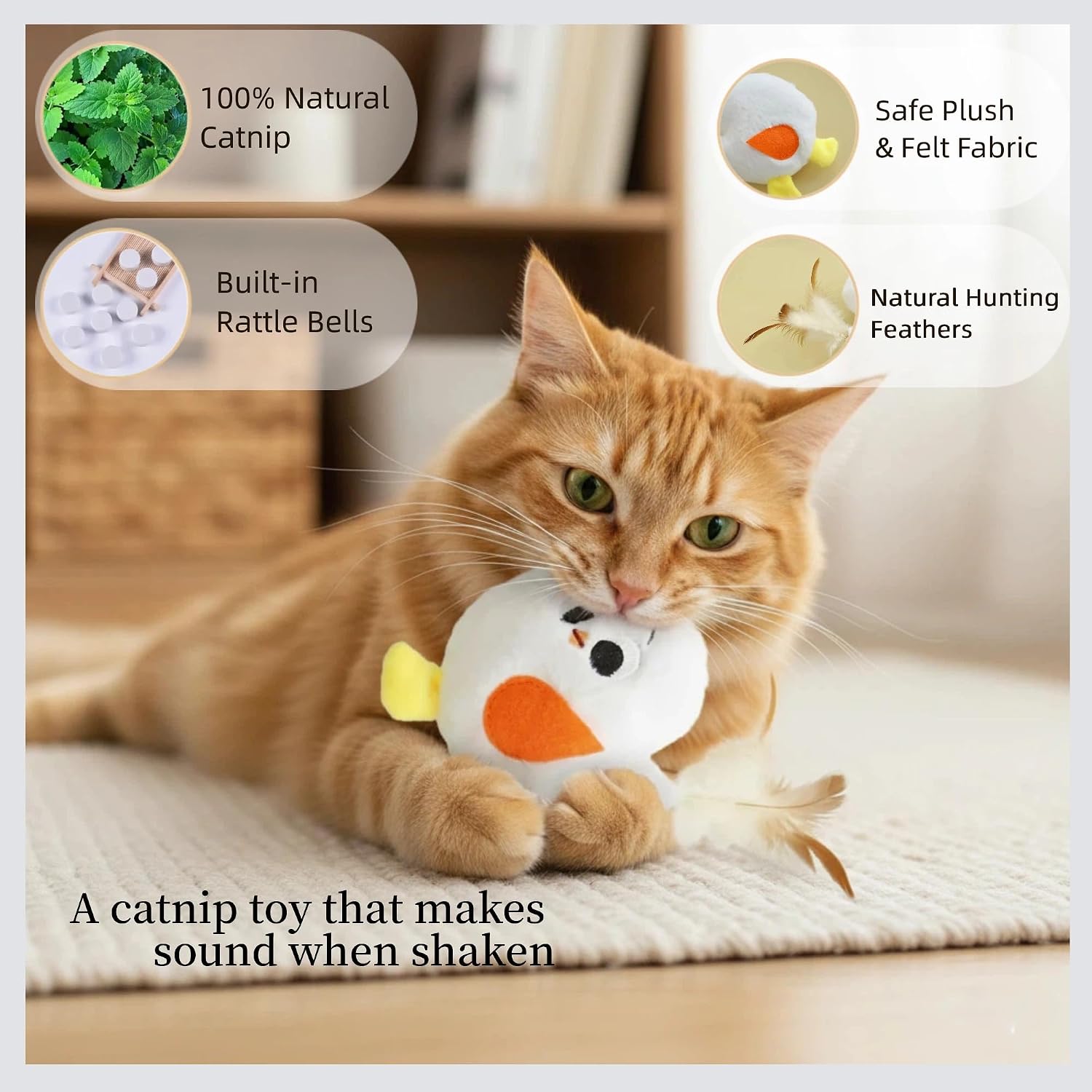 Catnip Toys for Cats, Silvervine Interactive Cat Toy Set | Cat Toys with Organic Catnip & Silvervine, 5 Pack Catnip Toys for Kittens, Relieve Boredom & Encourage Interactive Play