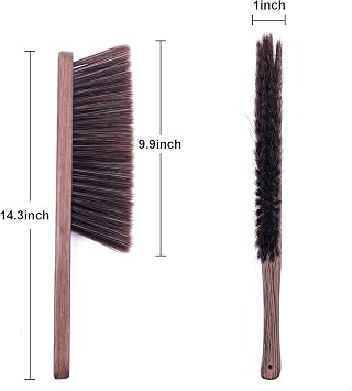 Hand Broom Cleaning Brushes-Soft Bristles Dusting Brush for Cleaning Car/Bed/Couch/Draft/Garden/Furniture/Clothes,Wooden Handle