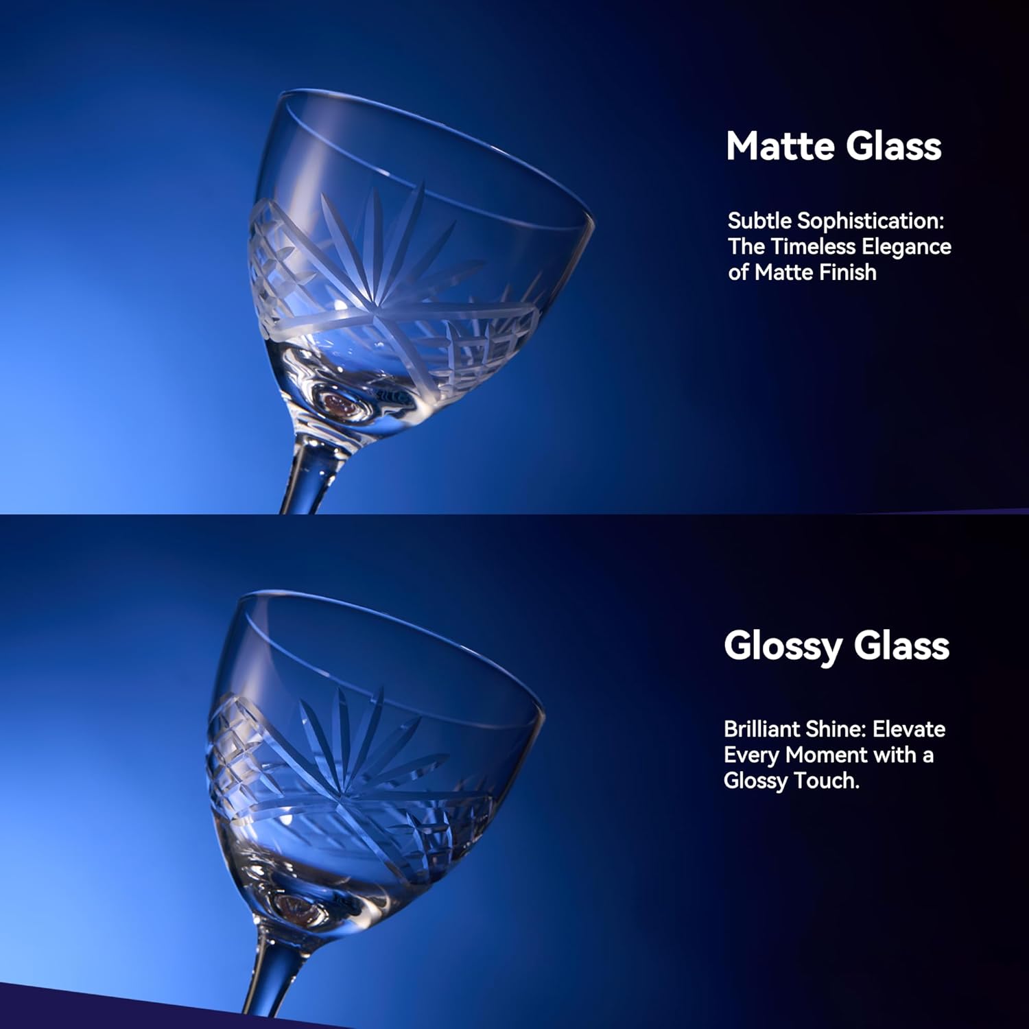 Nick and Nora Cocktail,Mocktail&Vintage Glasses Set of 2 - Handcrafted (5oz Lead-Free Crystal Coupe Glasses Set) as Manhattan, Martini - Elegant Port & Cordial, Christimas & Holiday Gifts - Image 3