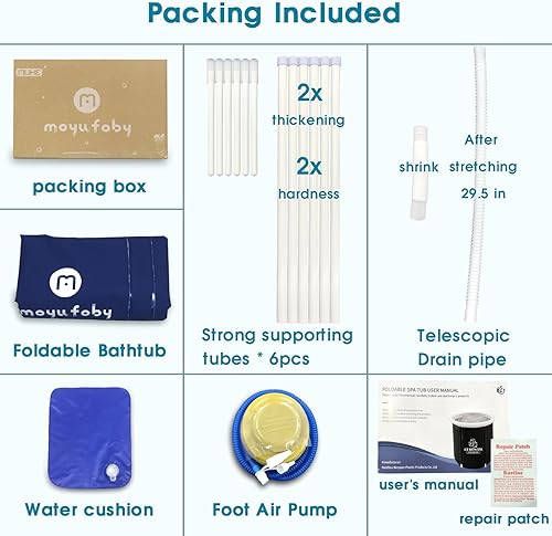 Miniatura 6 de Bañera de hielo para adultos, bañera inflable portátil para exteriores, bañera independiente para atletas, terapia de frío, plegable para baño