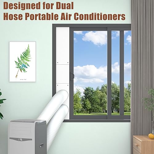Miniatura 9 de BJADE'S Kit de sellado de ventana de aire acondicionado portátil de doble manguera para manguera de escape de CA portátil de 5 pulgadas con cinta de