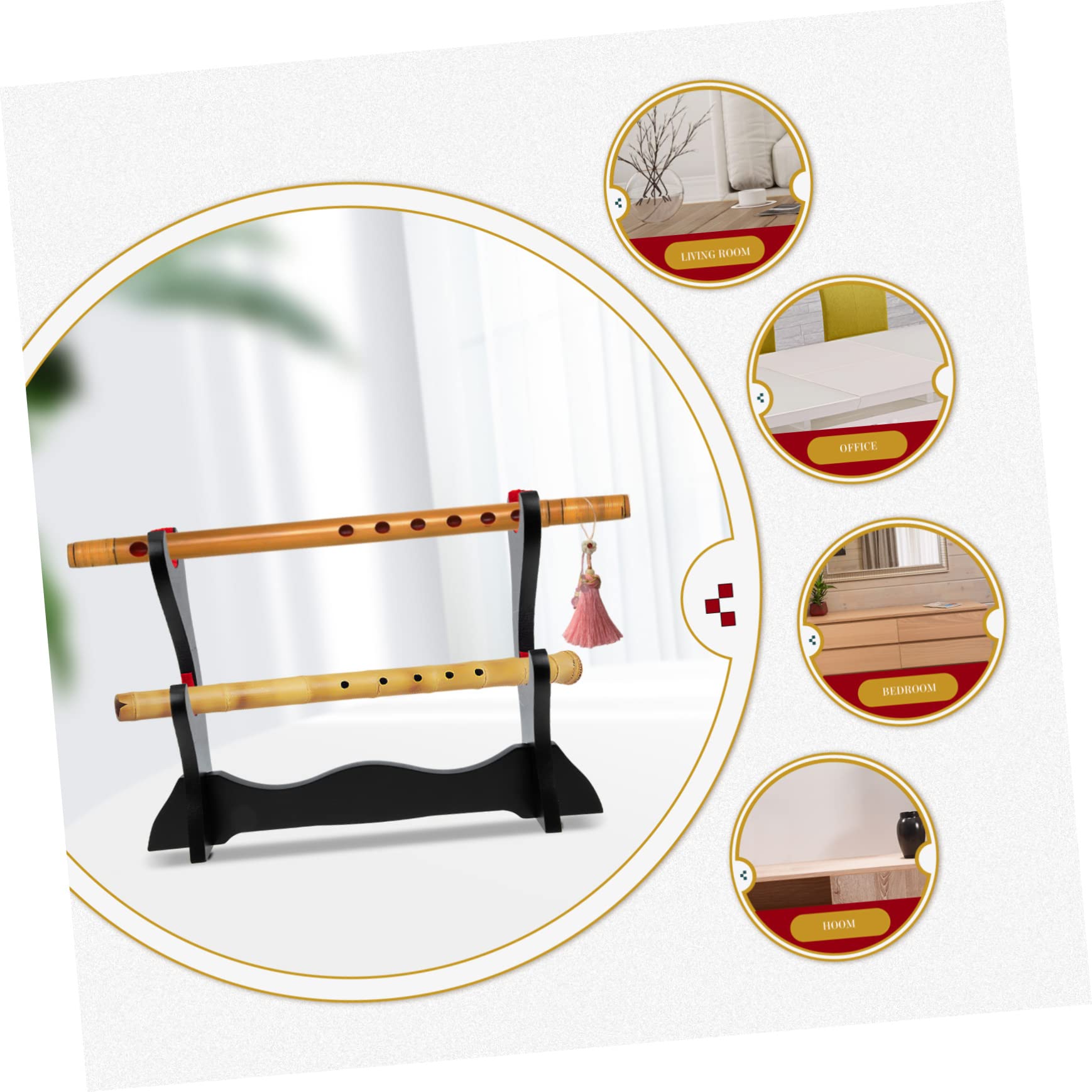 BESPORTBLE Simple Convenient Flute Stand Desktop Flute Display Stand Wooden Construction Flute Stand Flute Display Stand