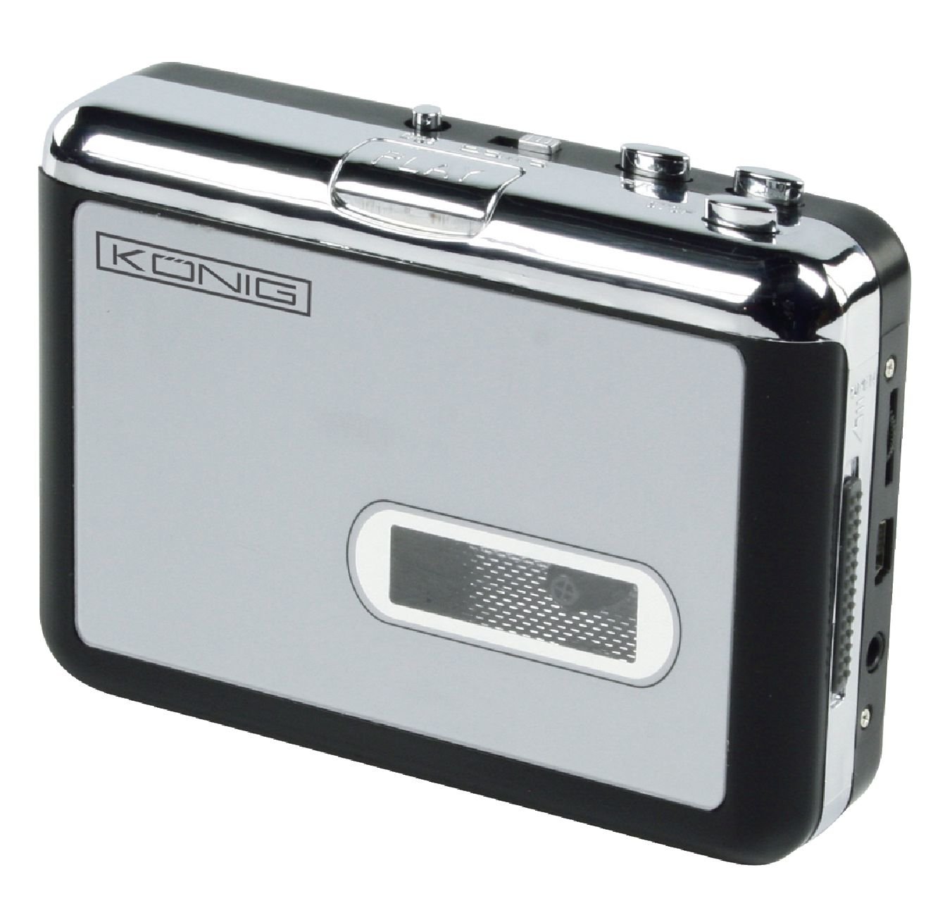 König Convertitore da Audiocassette ad MP3, Argento/Nero