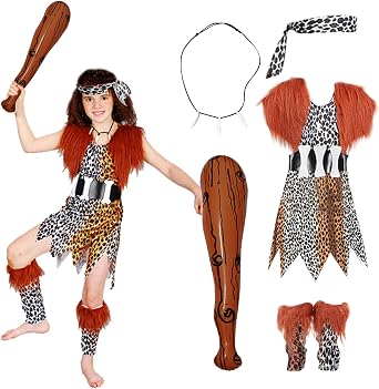Kids Caveman Costume, Cavemen Costumes Kids, Stone Age Costume Boys Girls, Halloween Cosplay Fancy Dress L