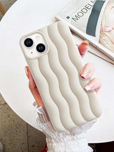 Funda para iPhone 14 y iPhone 13 con diseño único de ondas de agua, probada en caídas de grado militar, funda protectora antideslizante a prueba de