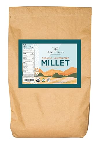 Miniatura 9 de Relative Foods Mijo orgánico USDA con semillas de grano entero, sin gluten. De origen 100% de los Estados Unidos, Proso Millet limpio y clasificado.